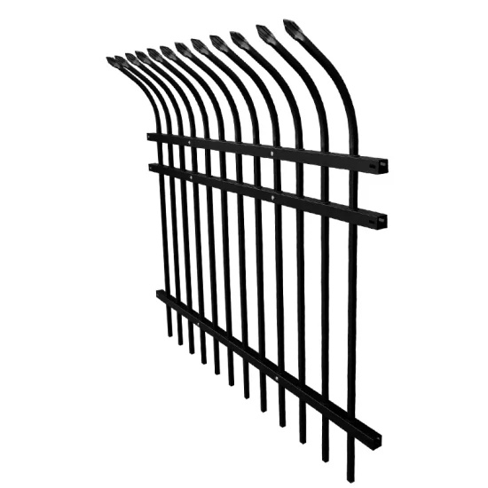 China-Factory-Directly-Supply-Bent-Top-Metal-Fence-Hot-Sale-Safety-Security-Steel-Fence-for-Residential